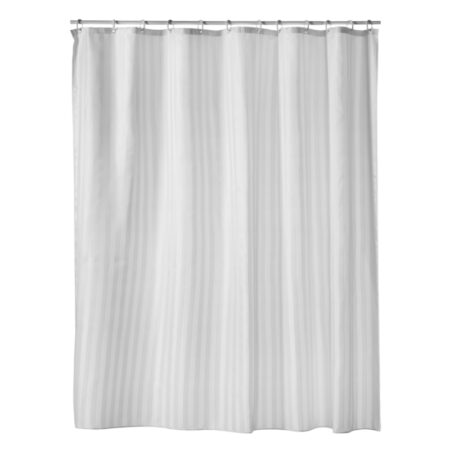Duschdraperi textil Std-stl. Jacquard rand Vit