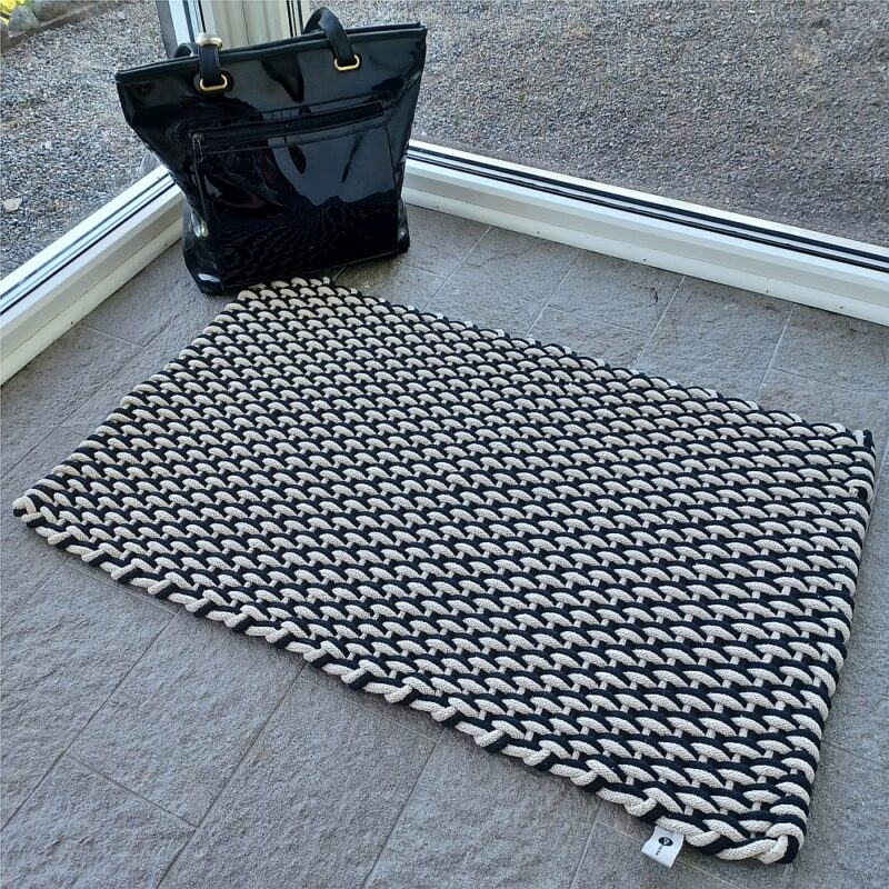 Bomullsmatta Rep mix Svart / Natur, recycled - Bild 2