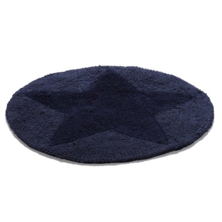 Bomullsmatta Star vändbar Ø 55 cm Navy