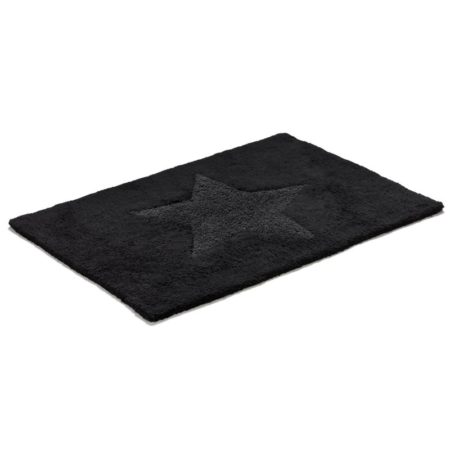Bomullsmatta Star vändbar rektangulär 50 x 70 cm Svart