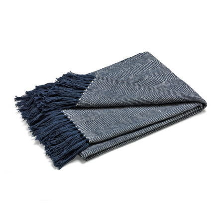 Pläd Fishbone Navy