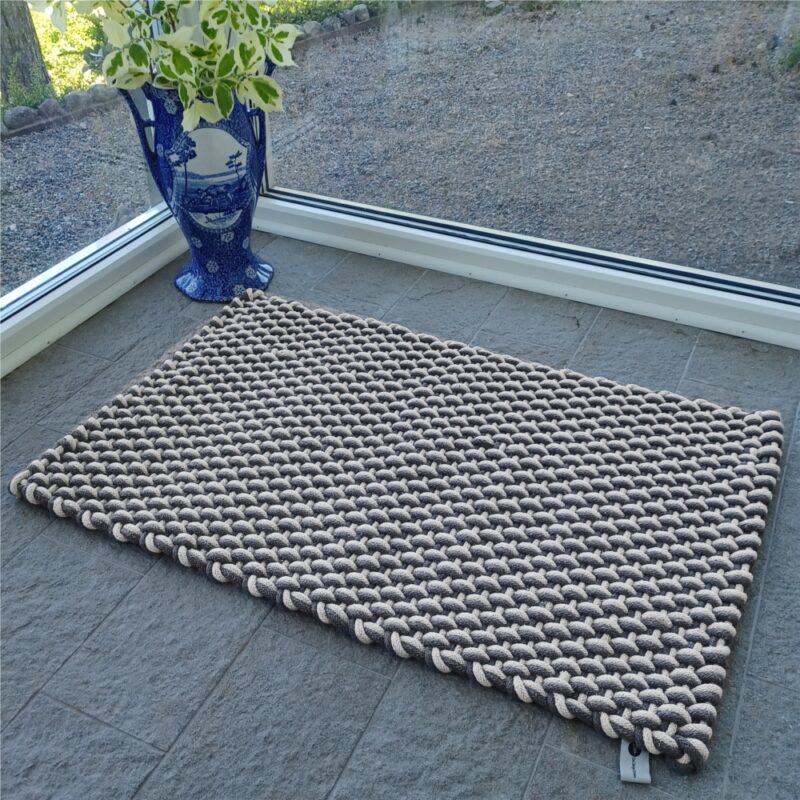 Bomullsmatta Rep mix Grafit / Natur, recycled - Bild 2
