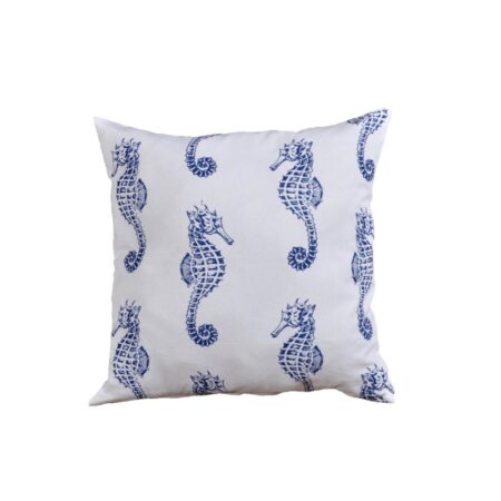 Kuddfodral Seahorse Vit / Navy