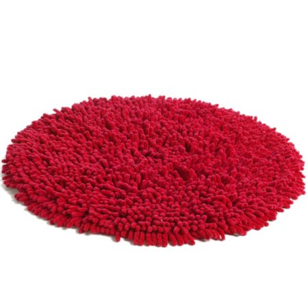 Bomullsmatta Rasta i chenille, Medium Ø 55 cm Röd