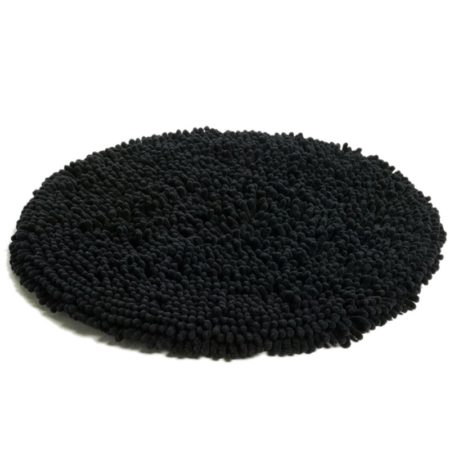 Bomullsmatta Rasta i chenille, Medium Ø  55 cm Svart