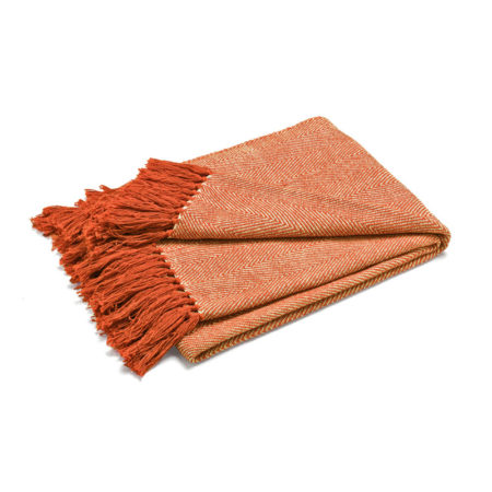 Pläd Fishbone Burnt Orange