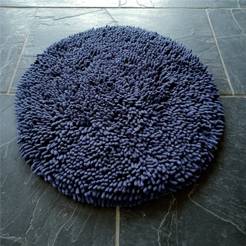 Bomullsmatta Rasta i chenille, Medium Ø 55 cm Navy - Bild 2