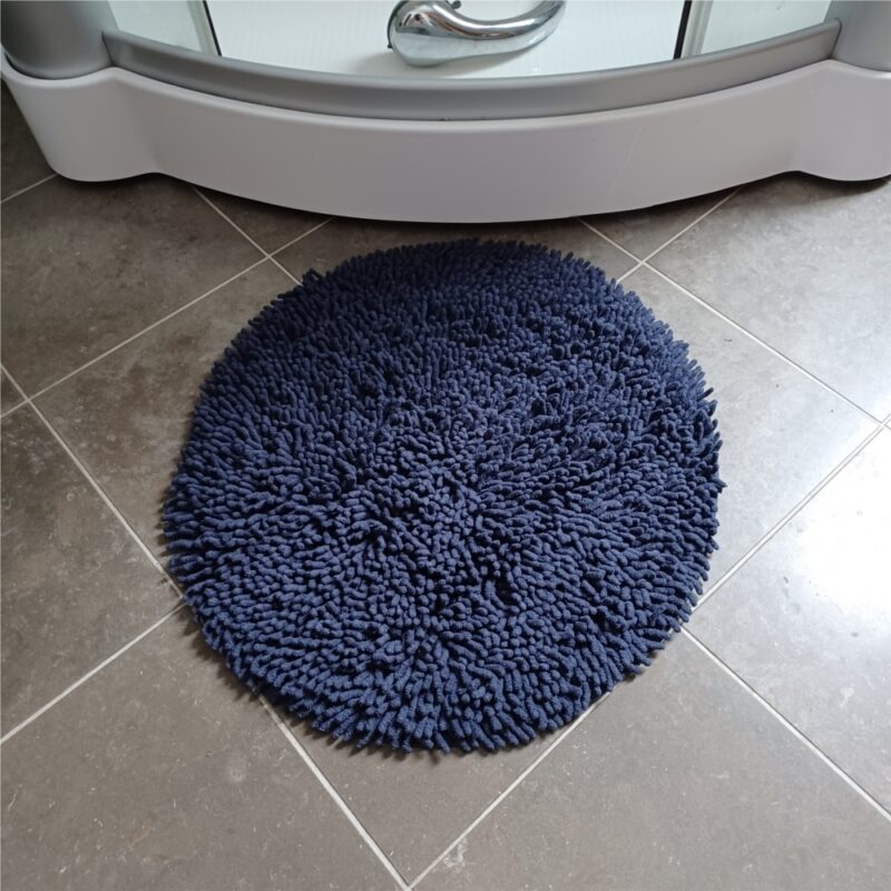 Bomullsmatta Rasta i chenille, Medium Ø 55 cm Navy - Bild 3