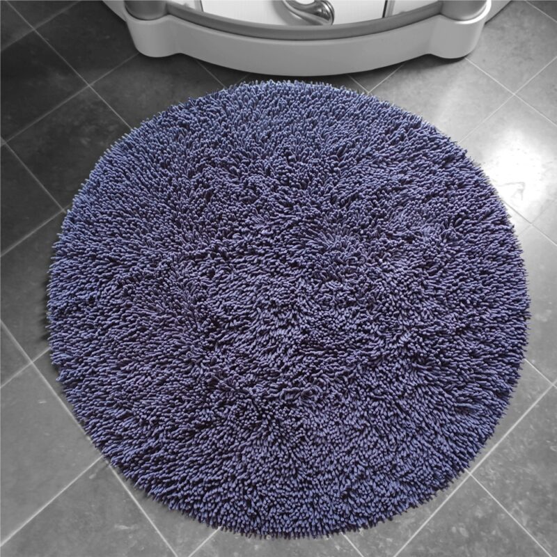 Bomullsmatta Rasta i chenille, XL Ø 120 cm Navy - Bild 4