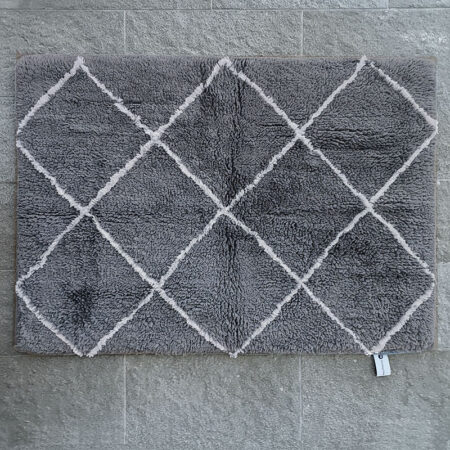 Bomullsmatta Romb Grå/vit