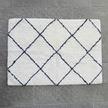 Bomullsmatta Romb Vit/grå