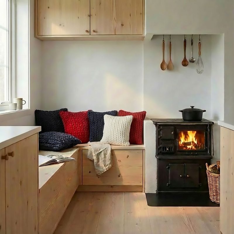 bilden visar kuddfodralen Rep i ett kök